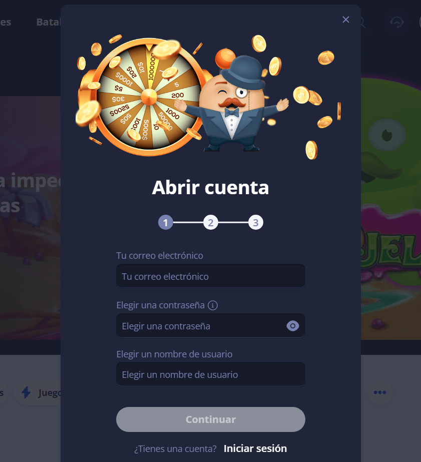 Inscripción en Mr Bet casino