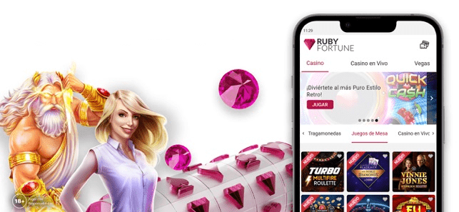 Aplicación móvil del casino Ruby Fortune
