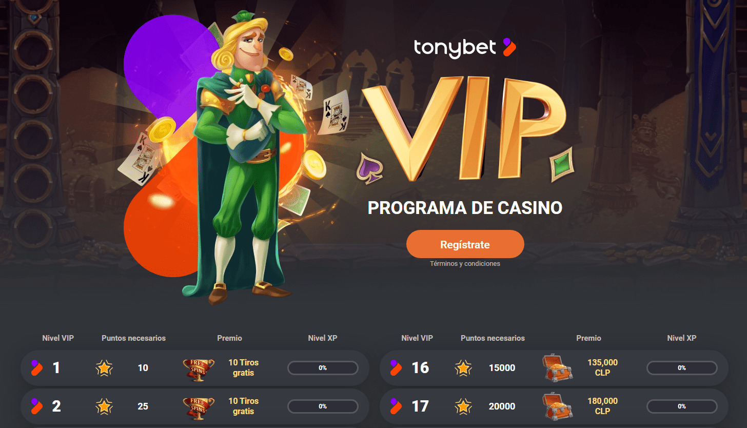 Programa VIP del casino TonyBet