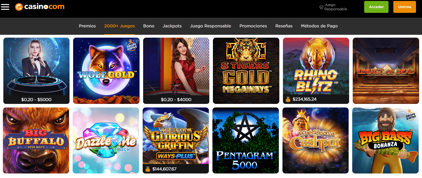 Juegos de Casino.com.