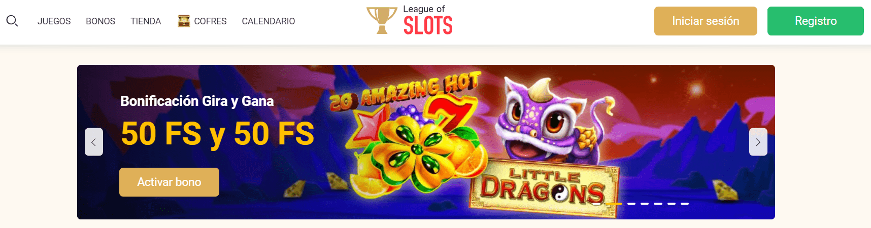 Bono sin depósito de League of Slots casino