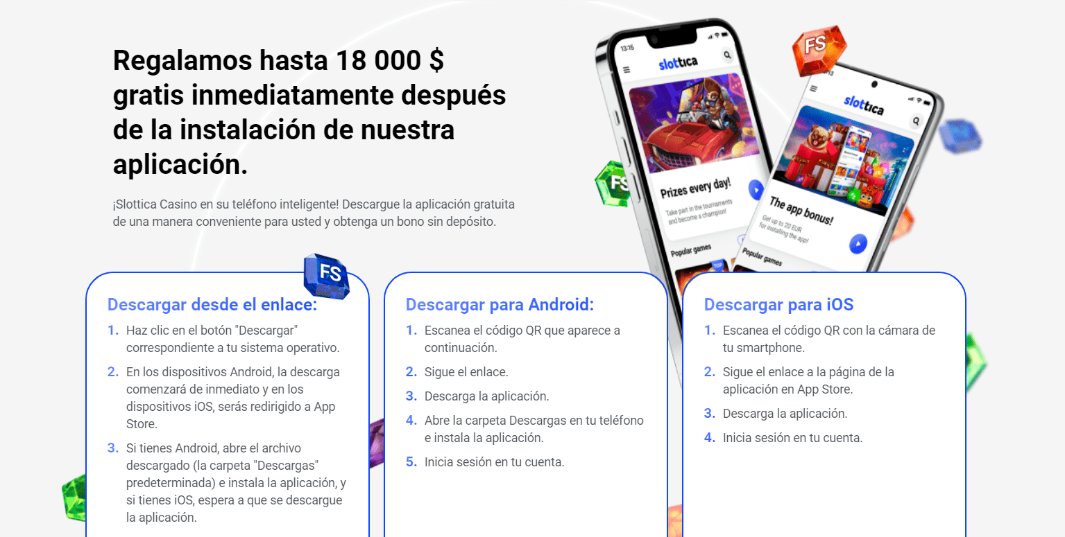 Aplicación móvil del casino Slottica