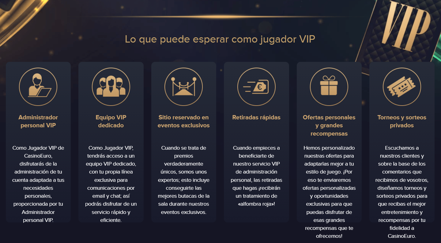 Programa VIP en CasinoEuro