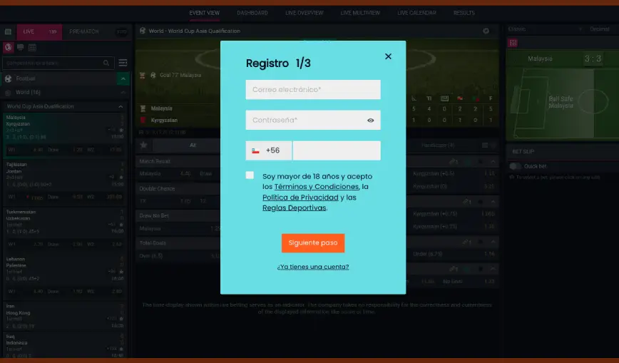 Registro en Mr Rex